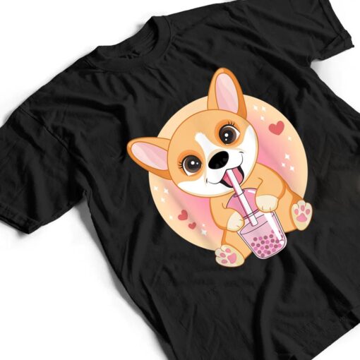 Kawaii Anime Corgi Lover Dog Boba Bubble Tea Cute Japanese T Shirt