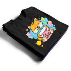 Kawaii Anime Shiba Inu Dog Drinking Boba Bubble Tea T Shirt - Dream Art Europa