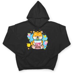 Kawaii Anime Shiba Inu Dog Drinking Boba Bubble Tea T Shirt - Dream Art Europa