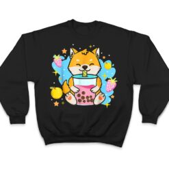 Kawaii Anime Shiba Inu Dog Drinking Boba Bubble Tea T Shirt - Dream Art Europa