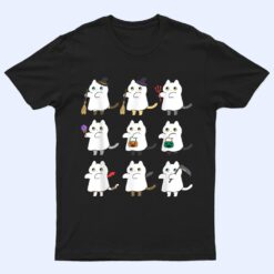 Kawaii Cat Ghosts Black Cat Halloween Cute Costume Spooky T Shirt