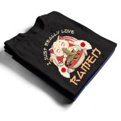 Kawaii Cat Ramen Japanese Black Anime Gift T Shirt - Dream Art Europa