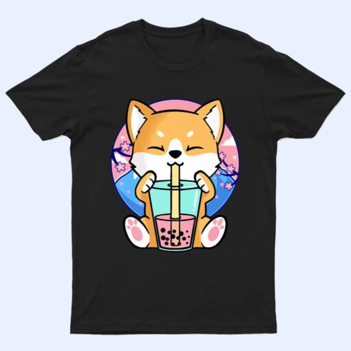 Kawaii Corgi Dog Bubble Tea Boba Anime Neko Japanese T Shirt