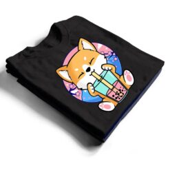 Kawaii Corgi Dog Bubble Tea Boba Anime Neko Japanese T Shirt - Dream Art Europa