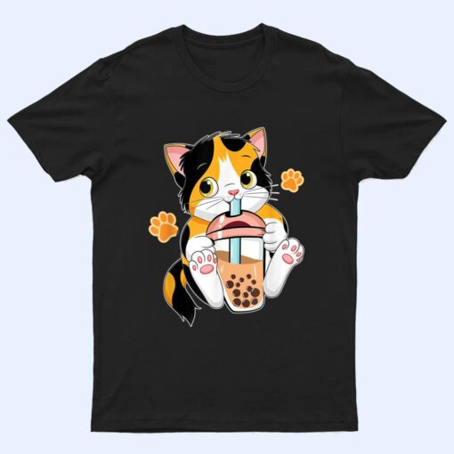 Kawaii Cute Cat Boba Tea Bubble Tea Anime Neko Japanese T Shirt