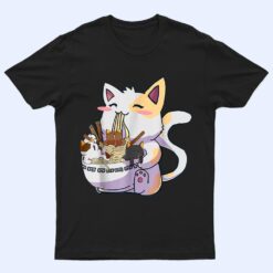 Kawaii Neko Cat Ramen Bowl Anime Japanese Noodles T Shirt