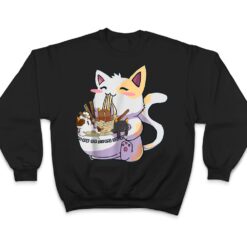 Kawaii Neko Cat Ramen Bowl Anime Japanese Noodles T Shirt - Dream Art Europa