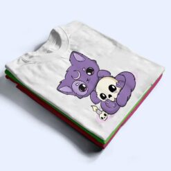 Kawaii Pastel Goth Cute Creepy Black Cat And Skull Anime Nu T Shirt - Dream Art Europa