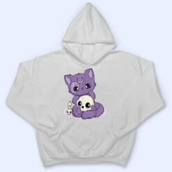 Kawaii Pastel Goth Cute Creepy Black Cat And Skull Anime Nu T Shirt - Dream Art Europa