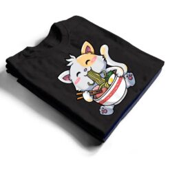 Kawaii Ramen Cat Japanese Anime Apparel Cute Noodle Women T Shirt - Dream Art Europa