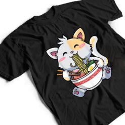 Kawaii Ramen Cat Japanese Anime Apparel Cute Noodle Women T Shirt - Dream Art Europa