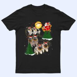 Keeshond Reindeer Christmas Dog Riding Santa Xmas T Shirt