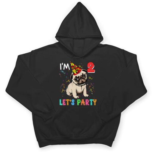 Kids 2 Year Old Gifts 2nd Birthday Boys Let's Party Pug Dog T Shirt