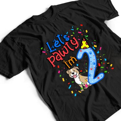 Kids 2nd Birthday Boy Dogs let's pawty i'm 2 year old puppy T Shirt