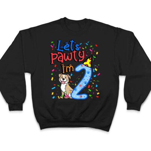 Kids 2nd Birthday Boy Dogs let's pawty i'm 2 year old puppy T Shirt