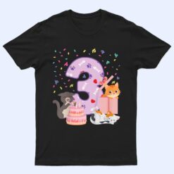 Kids 3rd Birthday Girl cute Cat outfit 3 years old bday party T Shirt