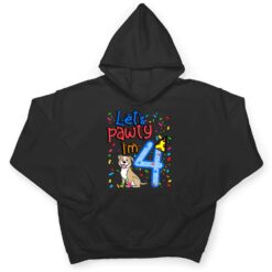 Kids 4th Birthday Boy Dogs let's pawty i'm 4 year old puppy T Shirt - Dream Art Europa