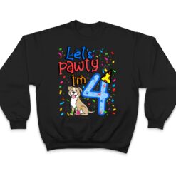 Kids 4th Birthday Boy Dogs let's pawty i'm 4 year old puppy T Shirt - Dream Art Europa