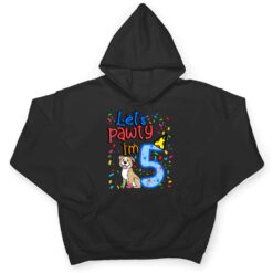 Kids 5th Birthday Boy Dogs let's pawty i'm 5 year old puppy T Shirt - Dream Art Europa