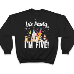 Kids Lets Pawty I'm FIVE! Puppy Dog Themed Birthday Party T Shirt - Dream Art Europa