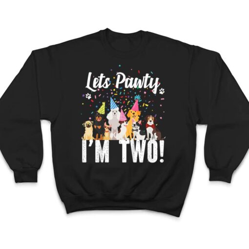 Kids Lets Pawty I'm TWO! Puppy Dog Themed Birthday Party Outfit T Shirt