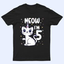 Kids Meow I'm 5 bday cat party cute 5th Birthday Kids Cat T Shirt