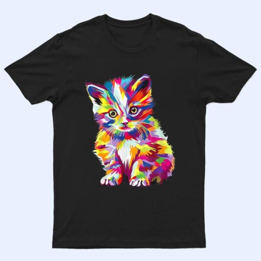 Kitten Colorful Art Gifts Cute Cat Gift For Kitten Lovers T Shirt