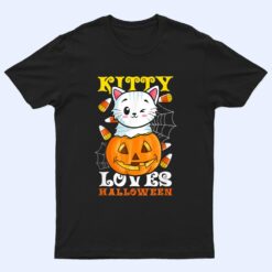 Kitty Loves Halloween Funny Scary And Spooky Halloween Cat T Shirt