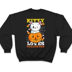 Kitty Loves Halloween Funny Scary And Spooky Halloween Cat T Shirt - Dream Art Europa