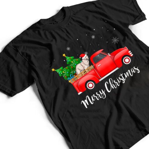 Kuvasz Dog Riding Red Truck Christmas Tree Xmas Dog Lover T Shirt