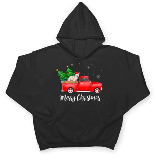 Kuvasz Dog Riding Red Truck Christmas Tree Xmas Dog Lover T Shirt