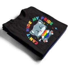 LGBQ Pride Rainbow Heart Cat Hugging LGBQ Heart T Shirt - Dream Art Europa