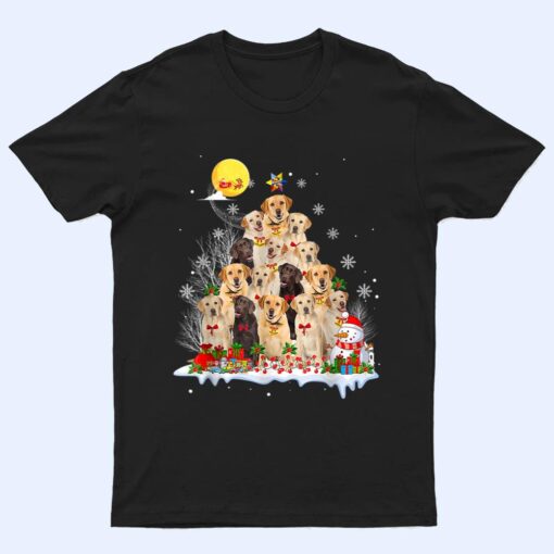 Labrador Dog Lover Matching Santa Christmas Tree T Shirt