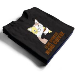 Less Stress More Coffee Funny Cat Caffeine Coffee Lover T Shirt - Dream Art Europa