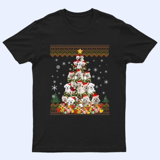 Maltese Dog Christmas Lights Christmas T Shirt