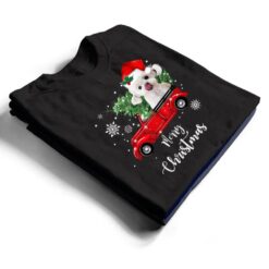 Maltese Dog Ride Red Truck Christmas Pajama T Shirt - Dream Art Europa