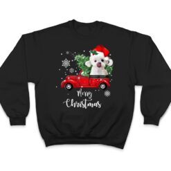 Maltese Dog Ride Red Truck Christmas Pajama T Shirt - Dream Art Europa