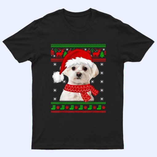 Maltese Dog Ugly  Christmas Puppy Dog Lover T Shirt