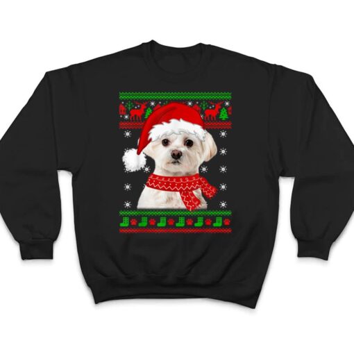 Maltese Dog Ugly  Christmas Puppy Dog Lover T Shirt