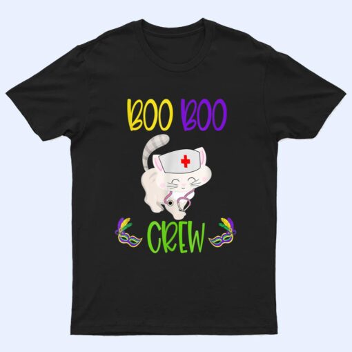 Mardi Gras Boo Boo Crew Nurse Cat Funny For Nurses Gifts T Shirt