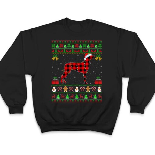 Matching Buffalo Plaid Ugly Weimaraner Dog Christmas Pajama T Shirt
