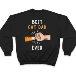 Mens Best Cat Dad Ever Paw Fist Bump T Shirt - Dream Art Europa