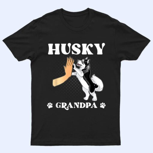 Mens Husky Grandpa Dog Dad Lover T Shirt