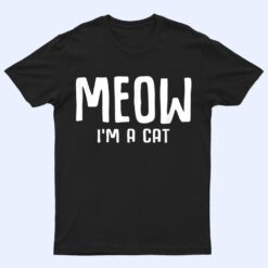 Meow I M A Cat Funny Lazy Halloween Costume T Shirt