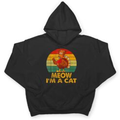 Meow I M A Cat Urkey Fake Cat Hanksgiving Retro Cat Lover T Shirt - Dream Art Europa