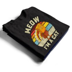 Meow I'm Cat Thanksgiving Cat Funny Turkey Fake Cat Retro T Shirt - Dream Art Europa