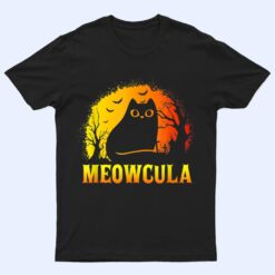 Meowcula Black Cat Halloween Vampire Cat T Shirt