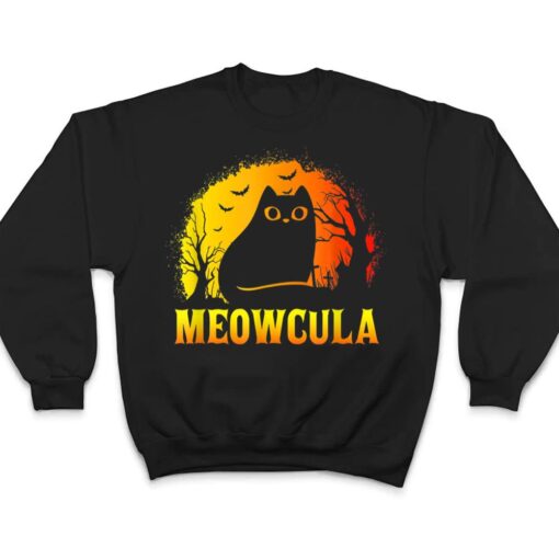 Meowcula Black Cat Halloween Vampire Cat T Shirt