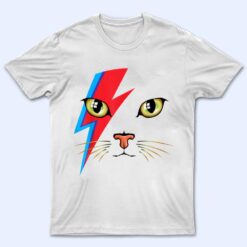 Meowie Bowie Cat Retro Kitty Cat Funny Glam Rock Music T Shirt