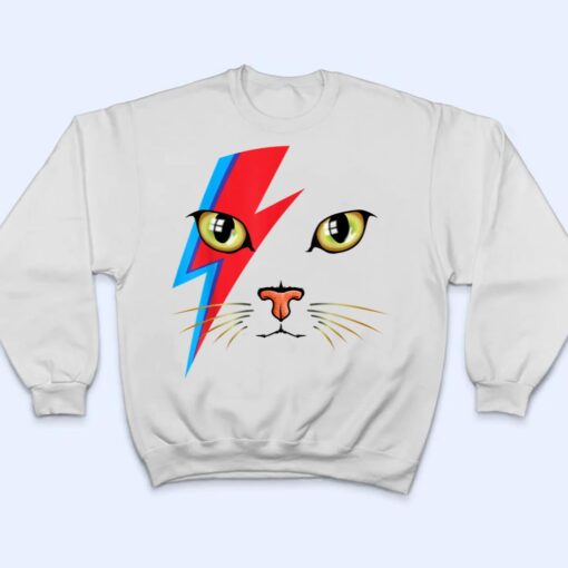 Meowie Bowie Cat Retro Kitty Cat Funny Glam Rock Music T Shirt